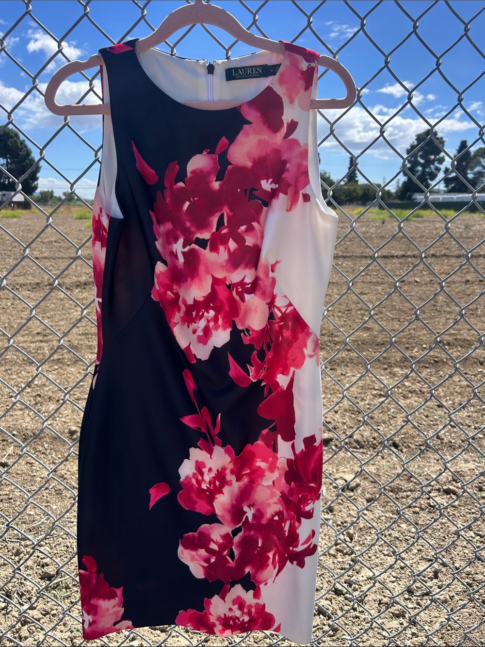 Ralph Lauren Navy and Fuchsia Floral Dress